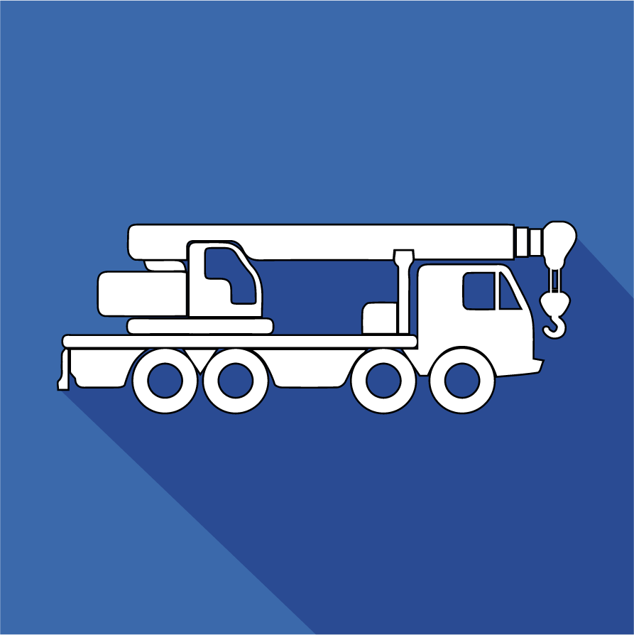 Mobile crane flat icon