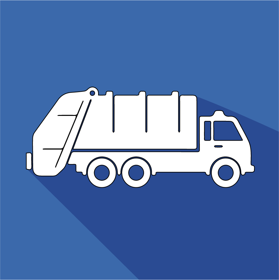 Garbage truck flat icon
