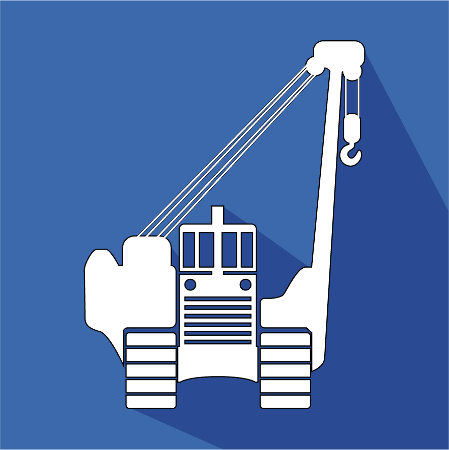 Pipelayer truck flat icon